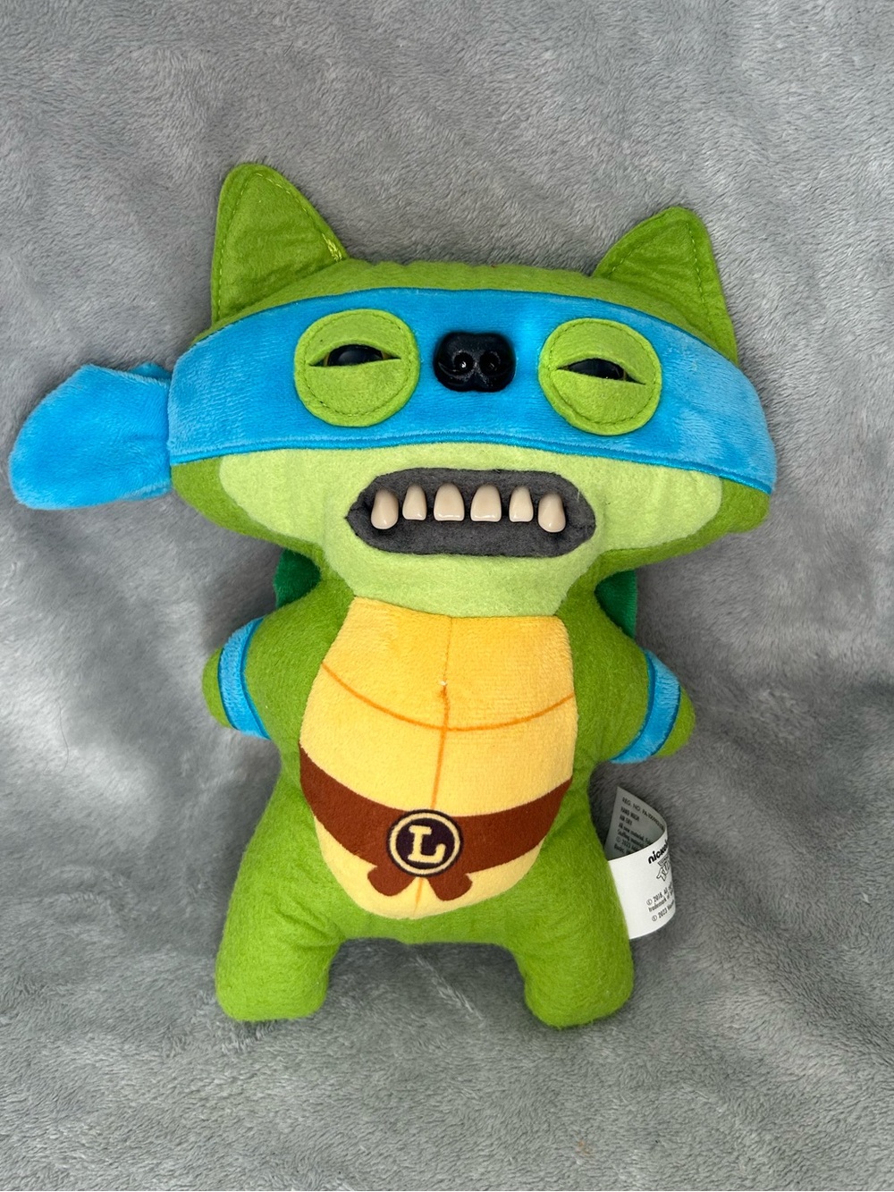 Fuggler TMNT Leonardo Plush Doll Teenage Mutant Ninja Turtles Blue Monster Toy
